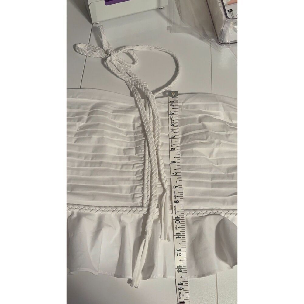 VERONICA BEARD stretch-cotton poplin halterneck crop top - Picture 6 of 7